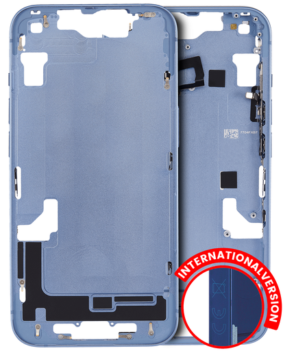 Mid-Frame Housing With Power And Volume Button Compatible For iPhone 14 (International Version) (Aftermarket Plus) (Blue)