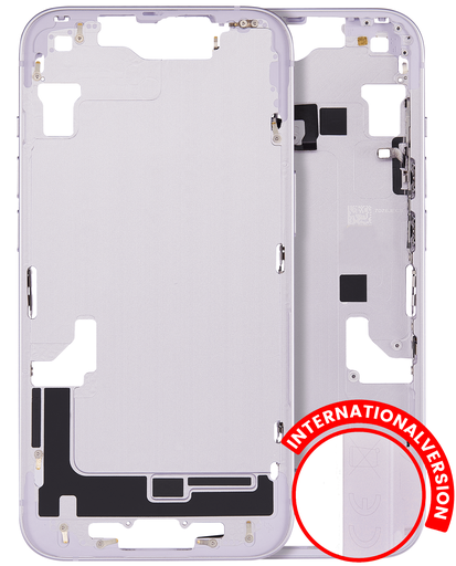 Mid-Frame Housing With Power And Volume Button Compatible For iPhone 14 (International Version) (Aftermarket Plus) (Purple)