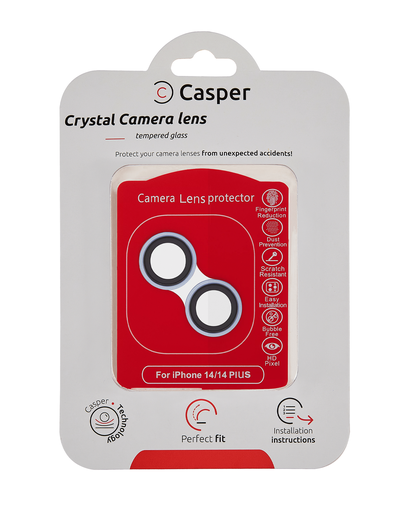 Casper Camera Lens Protector Compatible For iPhone 14 / 14 Plus (Blue) (Clear)