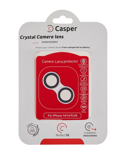 Casper Camera Lens Protector Compatible For iPhone 14 / 14 Plus (Purple) (Clear)