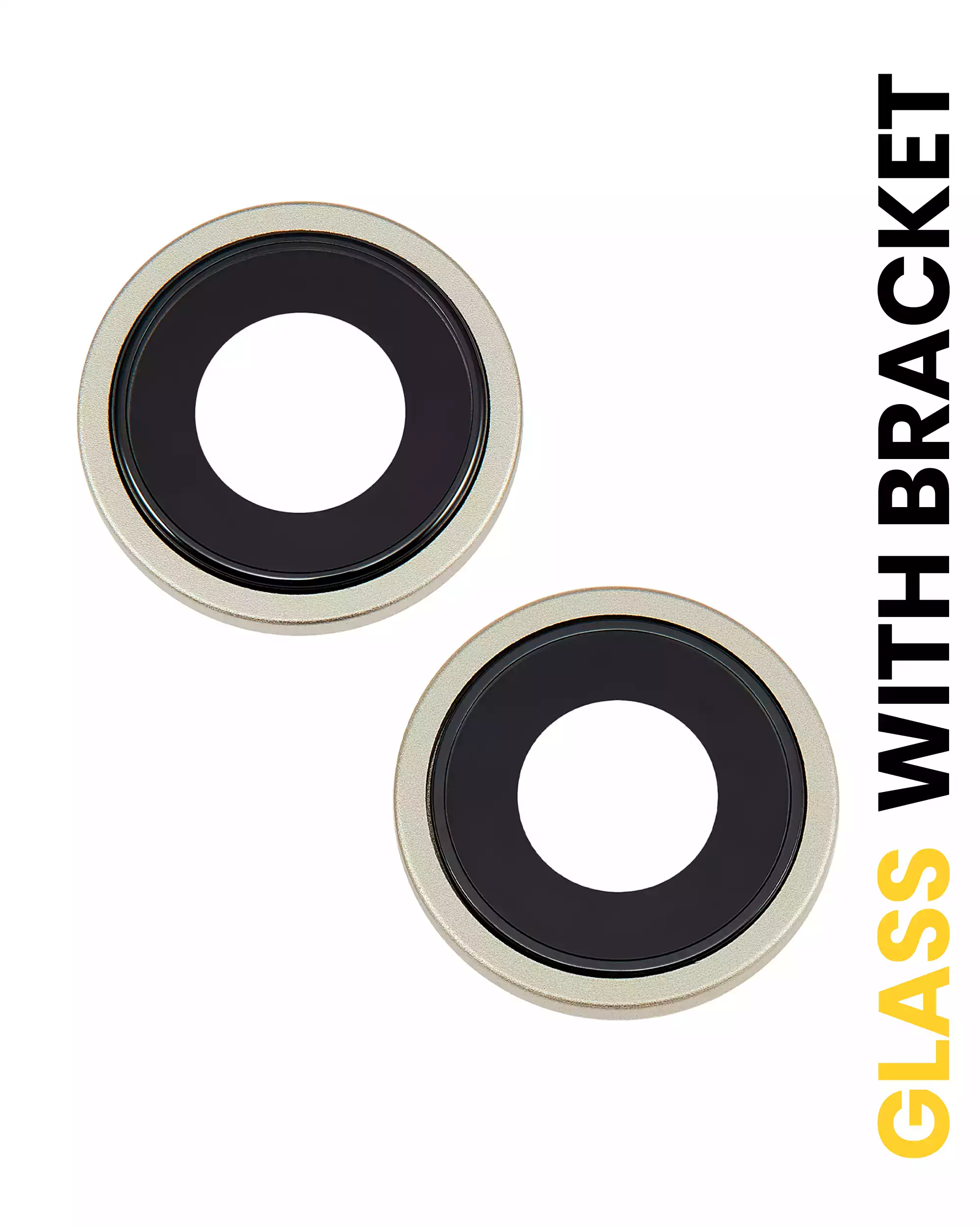 Back Camera Lens With Bracket &amp; Bezel Compatible For iPhone 15 / 15 Plus (2 Piece Set) (Premium) (Yellow)