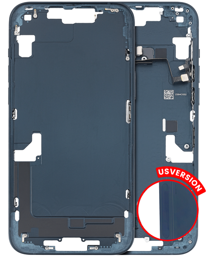 Mid-Frame Housing With Power And Volume Button Compatible For iPhone 14 Plus (US Version) (Used OEM Pull: Grade B) (Midnight)