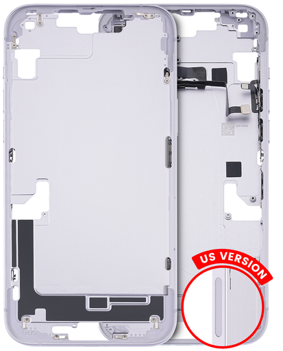 Mid-Frame Housing With Power And Volume Button Compatible For iPhone 14 Plus (US Version) (Used OEM Pull: Grade B) (Purple)
