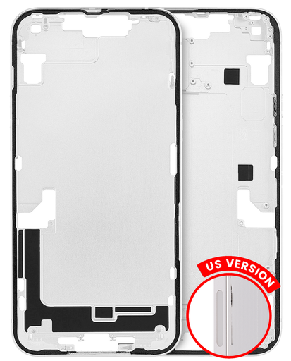 Mid-Frame Housing With Power And Volume Button Compatible For iPhone 14 Plus (US Version) (Used OEM Pull: Grade A) (Starlight)