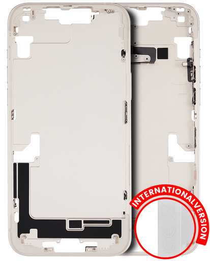 Mid-Frame Housing With Power And Volume Button Compatible For iPhone 14 Plus (International Version) (Used OEM Pull: Grade A) (Starlight)