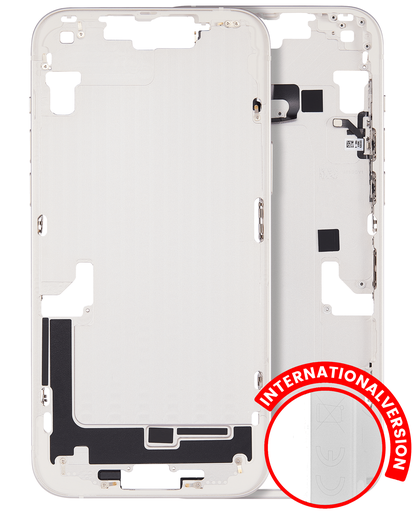 Mid-Frame Housing With Power And Volume Button Compatible For iPhone 14 Plus (International Version) (Aftermarket Plus) (Starlight)