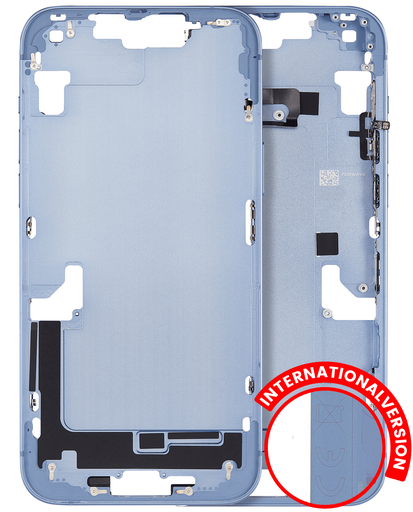 Mid-Frame Housing With Power And Volume Button Compatible For iPhone 14 Plus (International Version) (Aftermarket Plus) (Blue)