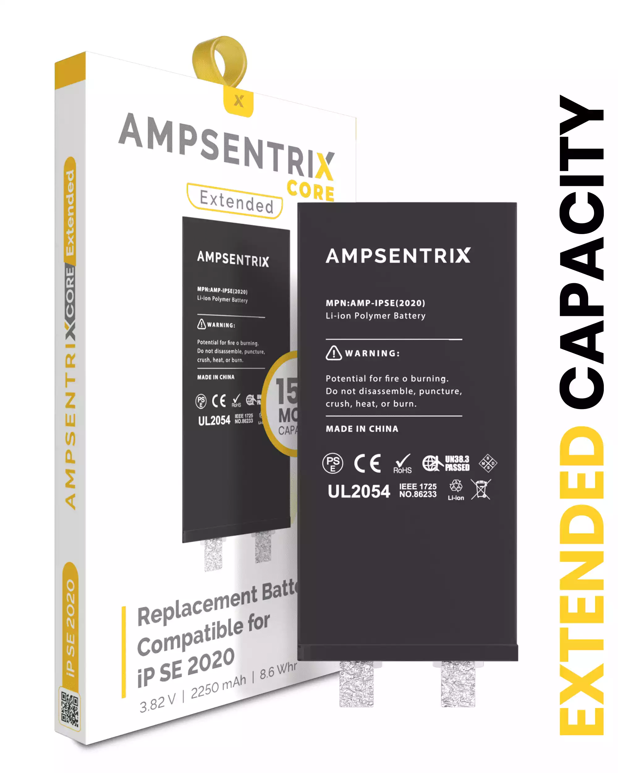 Replacement Battery Compatible For iPhone SE (2020) (Spot Welding Required) (AmpSentrix Core Extended)