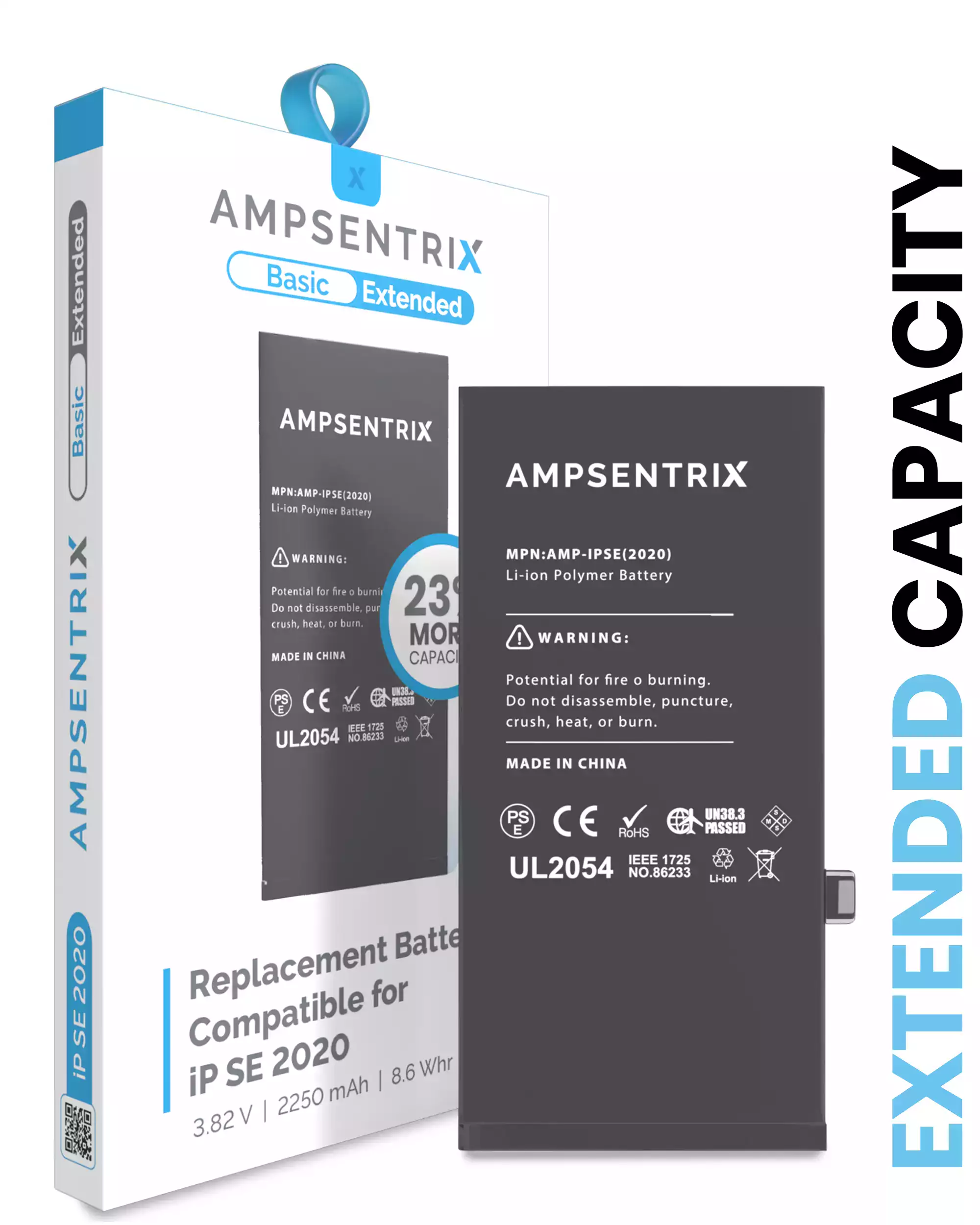 Replacement Battery Compatible For iPhone SE (2020) (AmpSentrix Basic Extended)