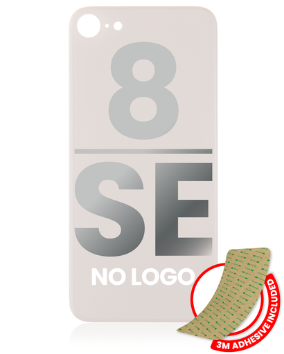 Back Glass With 3M Adhesive Compatible For iPhone 8 / SE (2020) (No Logo / Large Camera Hole) (Gold)