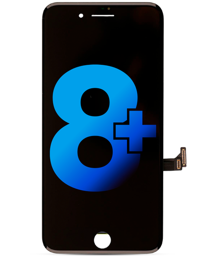 LCD Assembly With Steel Plate Compatible For iPhone 8 Plus (Aftermarket: AQ7) (Black)
