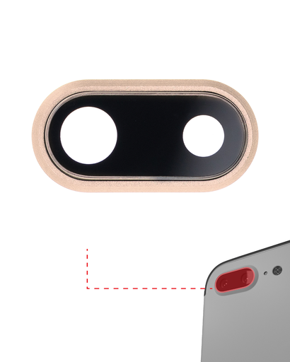 Back Camera Lens With Bracket &amp; Bezel Compatible For iPhone 8 Plus (Aftermarket Plus) (Gold) (10 Pack)