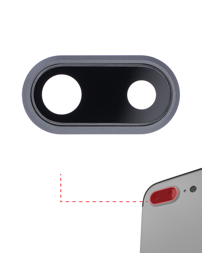 Back Camera Lens With Bracket &amp; Bezel Compatible For iPhone 8 Plus (Aftermarket Plus) (Space Gray) (10 Pack)