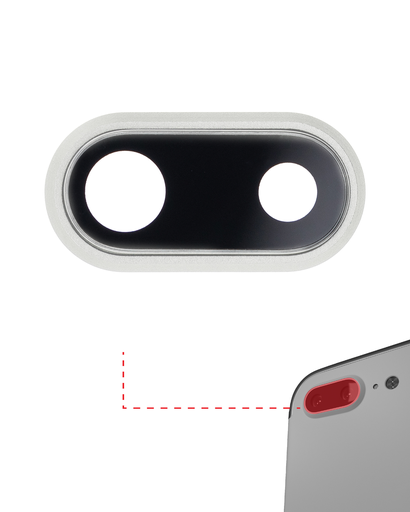 Back Camera Lens With Bracket &amp; Bezel Compatible For iPhone 8 Plus (Aftermarket Plus) (Silver) (10 Pack)