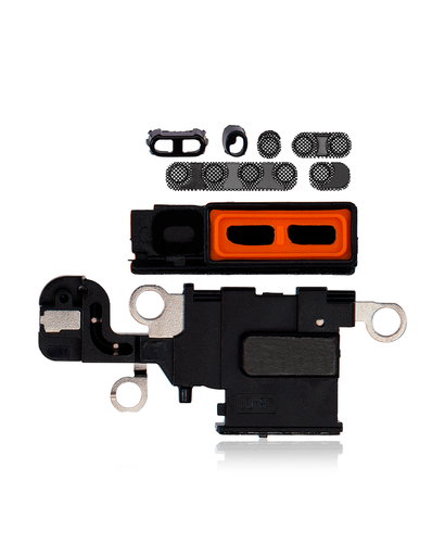 Loudspeaker / Mic Mesh Compatible For iPhone 15 (Black) (10 Pack)