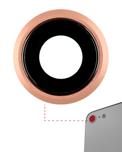 Back Camera Lens With Bracket &amp; Bezel Compatible For iPhone 8 (Gold) (10 Pack)