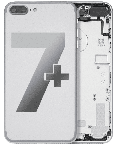 Back Housing W/ Small Components Pre-Installed Compatible For iPhone 7 Plus (Used OEM Pull: Grade A) (Silver)