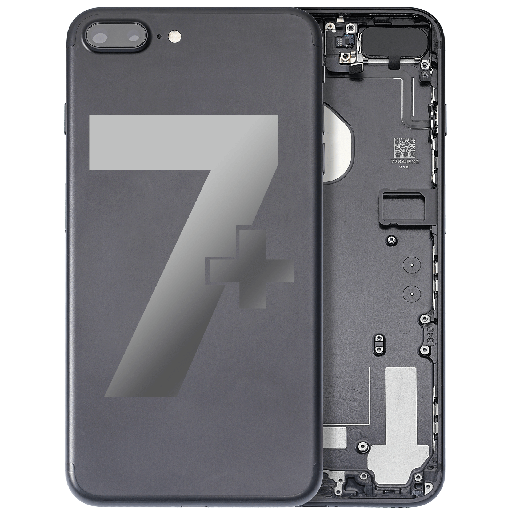 Back Housing W/ Small Components Pre-Installed Compatible For iPhone 7 Plus (Used OEM Pull: Grade A) (Matte Black)