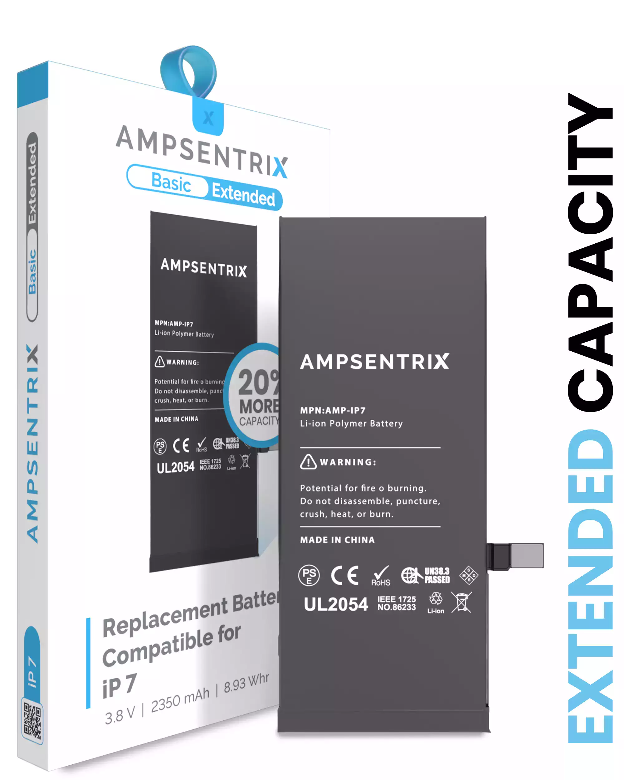 Replacement Battery Compatible For iPhone 7 (AmpSentrix Basic Extended)