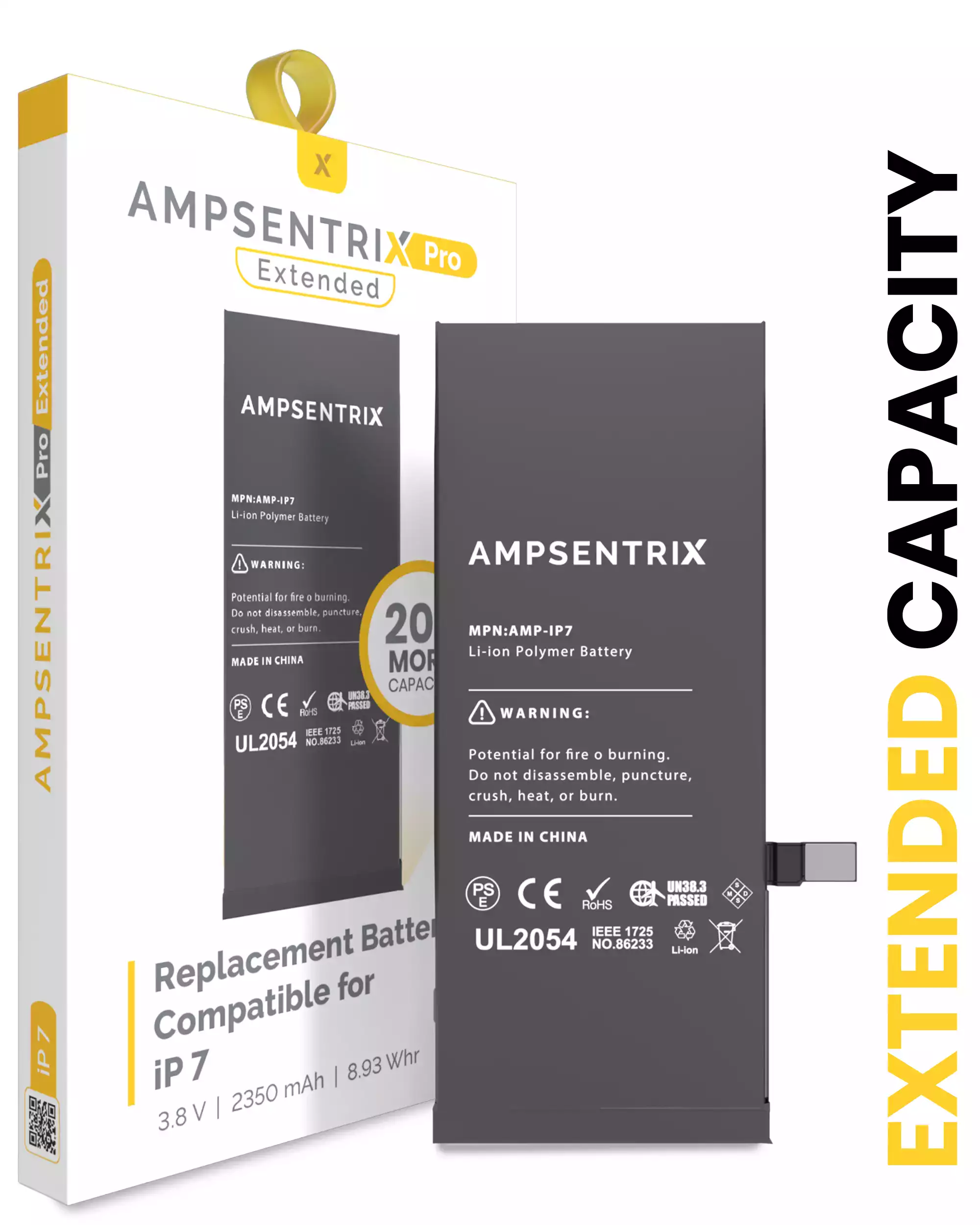 Replacement Battery Compatible For iPhone 7 (AmpSentrix Pro Extended)