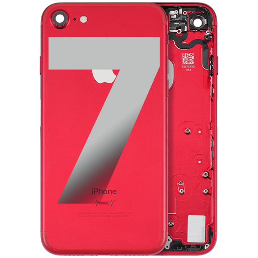 Back Housing W/ Small Components Pre-Installed Compatible For iPhone 7 (Used OEM Pull: Grade A) (Red)