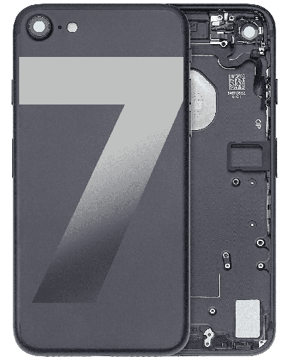 Back Housing W/ Small Components Pre-Installed Compatible For iPhone 7 (Used OEM Pull: Grade A) (Matte Black)