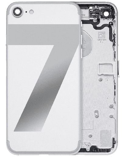 Back Housing W/ Small Components Pre-Installed Compatible For iPhone 7 (Used OEM Pull: Grade A) (Silver)