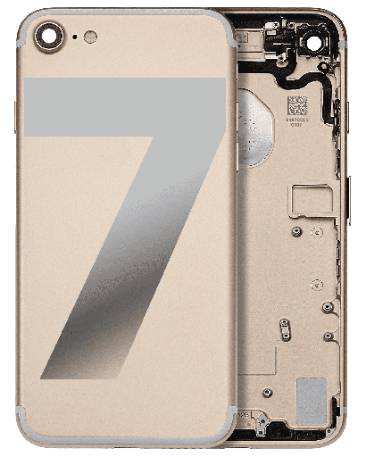 Back Housing W/ Small Components Pre-Installed Compatible For iPhone 7 (Used OEM Pull: Grade A) (Gold)