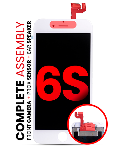 Complete LCD Assembly Compatible For iPhone 6S (With Front Camera: Prox Sensor &amp; Ear Speaker) (Aftermarket Pro: XO7) (White)