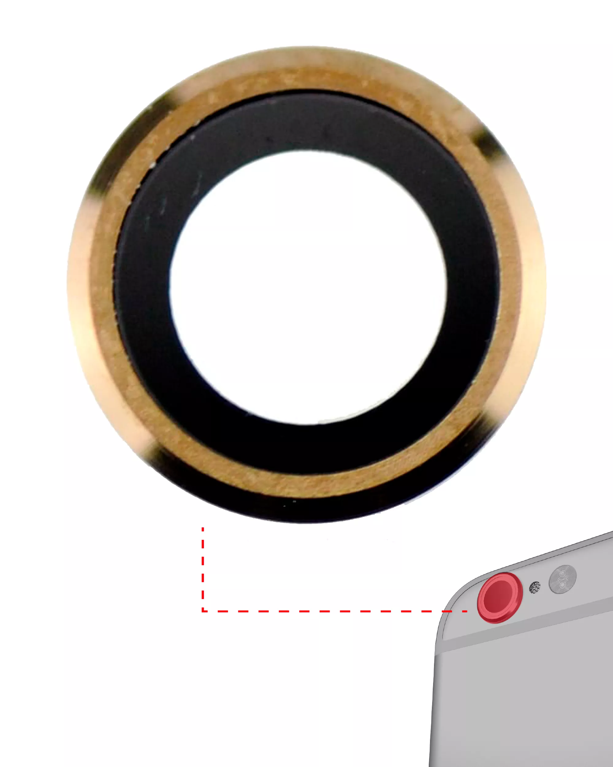 Back Camera Lens Compatible For iPhone 6 / 6S (Gold) (10 Pack)