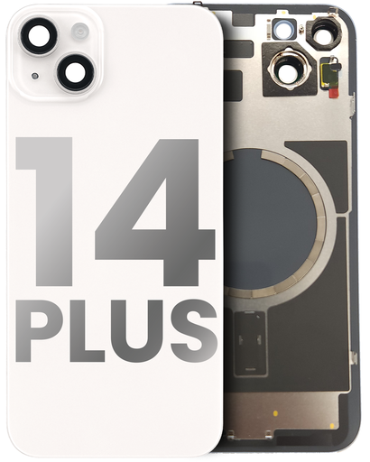 Back Glass With Steel Plate With MagSafe Magnet Pre-Installed Compatible For iPhone 14 Plus (Used OEM Pull: Grade A) (Starlight)