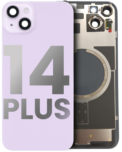 Back Glass With Steel Plate With MagSafe Magnet Pre-Installed Compatible For iPhone 14 Plus (Used OEM Pull: Grade A) (Purple)