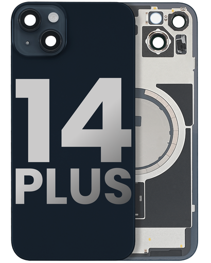 Back Glass With Steel Plate With MagSafe Magnet Pre-Installed Compatible For iPhone 14 Plus (Used OEM Pull: Grade A) (Midnight)