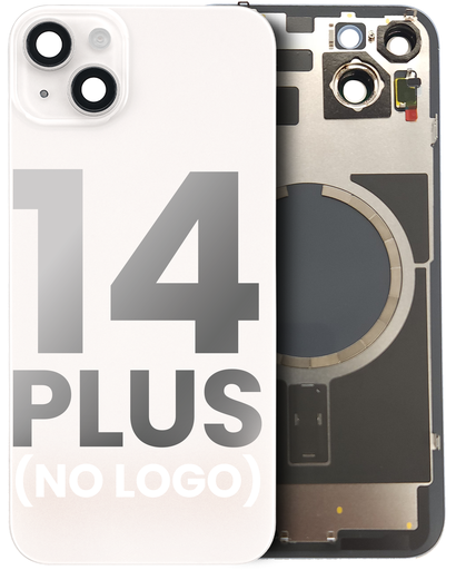 Back Glass With Steel Plate With MagSafe Magnet Pre-Installed Compatible For iPhone 14 Plus (Starlight) (No Logo)