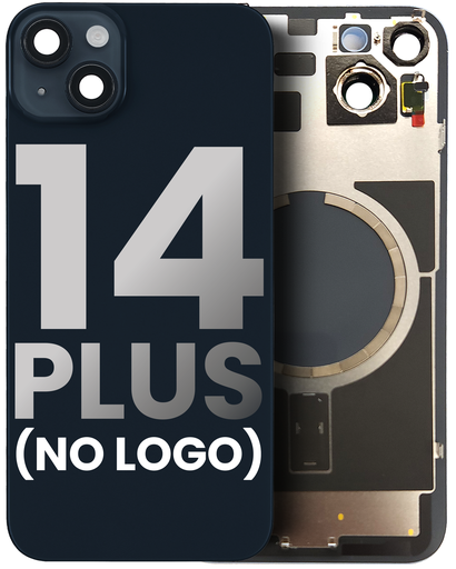 Back Glass With Steel Plate With MagSafe Magnet Pre-Installed Compatible For iPhone 14 Plus (Midnight) (No Logo)