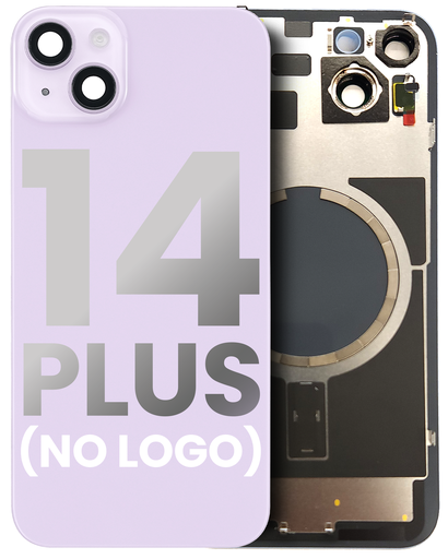 Back Glass With Steel Plate With MagSafe Magnet Pre-Installed Compatible For iPhone 14 Plus (Purple) (No Logo)
