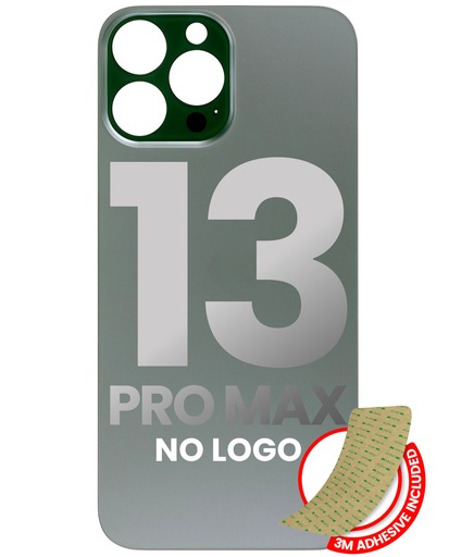 Back Glass With 3M Adhesive Compatible For iPhone 13 Pro Max (No Logo / Large Camera Hole) (Alpine Green)