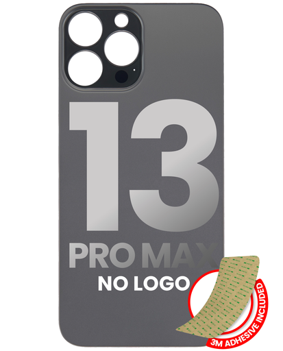 Back Glass With 3M Adhesive Compatible For iPhone 13 Pro Max (No Logo / Large Camera Hole) (Graphite)