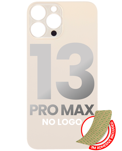 Back Glass With 3M Adhesive Compatible For iPhone 13 Pro Max (No Logo / Large Camera Hole) (Gold)