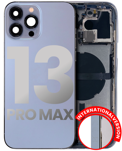 Back Housing W/ Small Components Pre-Installed Compatible For iPhone 13 Pro Max (International Version) (Used OEM Pull: Grade C) (Sierra Blue)