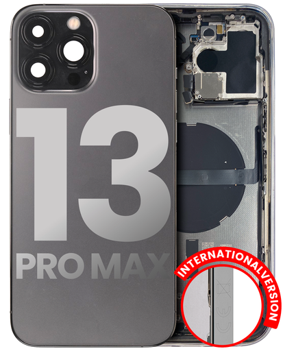 Back Housing W/ Small Components Pre-Installed Compatible For iPhone 13 Pro Max (International Version) (Used OEM Pull: Grade C) (Graphite)