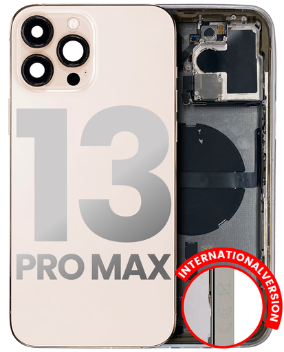 Back Housing W/ Small Components Pre-Installed Compatible For iPhone 13 Pro Max (International Version) (Used OEM Pull: Grade C) (Gold)