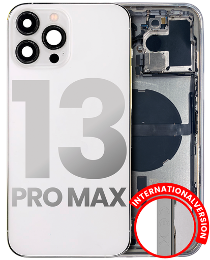 Back Housing W/ Small Components Pre-Installed Compatible For iPhone 13 Pro Max (International Version) (Used OEM Pull: Grade C) (Silver)