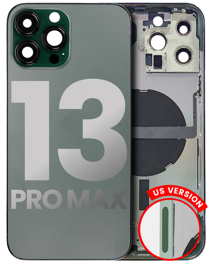 Back Housing W/ Small Components Pre-Installed Compatible For iPhone 13 Pro Max (US Version) (Used OEM Pull: Grade B) (Alpine Green)