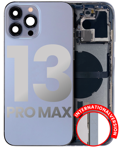 Back Housing W/ Small Components Pre-Installed Compatible For iPhone 13 Pro Max (International Version) (Used OEM Pull: Grade B) (Sierra Blue)
