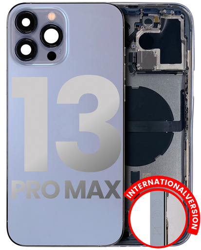 Back Housing W/ Small Components Pre-Installed Compatible For iPhone 13 Pro Max (International Version) (Used OEM Pull: Grade A) (Sierra Blue)