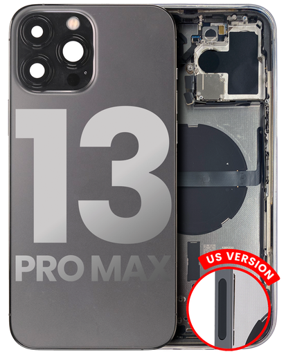 Back Housing W/ Small Components Pre-Installed Compatible For iPhone 13 Pro Max (US Version) (Used OEM Pull: Grade A) (Graphite)
