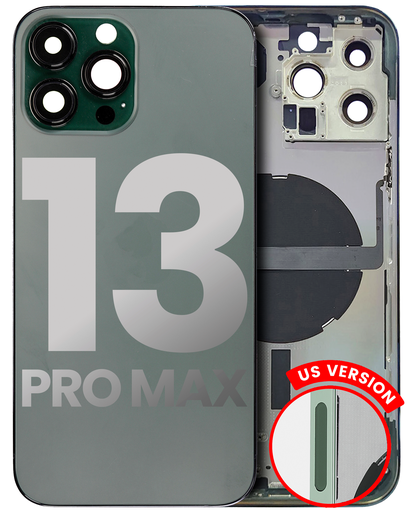 Back Housing W/ Small Components Pre-Installed Compatible For iPhone 13 Pro Max (US Version) (Used OEM Pull: Grade A) (Alpine Green)
