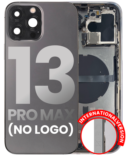Back Housing W/ Small Components Pre-Installed Compatible For iPhone 13 Pro Max (No Logo) (Aftermarket Plus) (International Version) (Graphite)