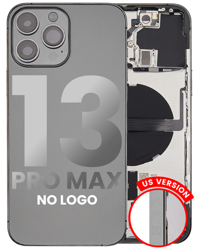 Back Housing W/ Small Components Pre-Installed Compatible For iPhone 13 Pro Max (US Version) (No Logo) (Aftermarket Plus) (Graphite)